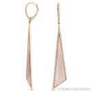 Pink Mother-of Pearl and 0.50ct Diamond 14k Rose Gold Dangling Stiletto Earrings Pink Mother-of Pearl and 0.50ct Diamond 14k Rose Gold Dangling Stiletto Earrings