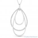 0.42 ct Round Cut Diamond Pave 14k White Gold Loop-Stack Pendant Chain Necklace 0.42 ct Round Cut Diamond Pave 14k White Gold Loop-Stack Pendant Chain Necklace
