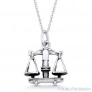 Libra Zodiac Sign "Balanced Scale" Necklace Pendant in Solid 925 Sterling Silver Libra Zodiac Sign "Balanced Scale" Necklace Pendant in Solid 925 Sterling Silver
