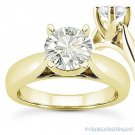 Round Cut Forever ONE D-E-F Moissanite 14k Yellow Gold Solitaire Engagement Ring Round Cut Forever ONE D-E-F Moissanite 14k Yellow Gold Solitaire Engagement Ring