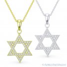 Star of David Jewish Magen Charm CZ Crystal .925 Sterling Silver Rhodium Pendant Star of David Jewish Magen Charm CZ Crystal .925 Sterling Silver Rhodium Pendant