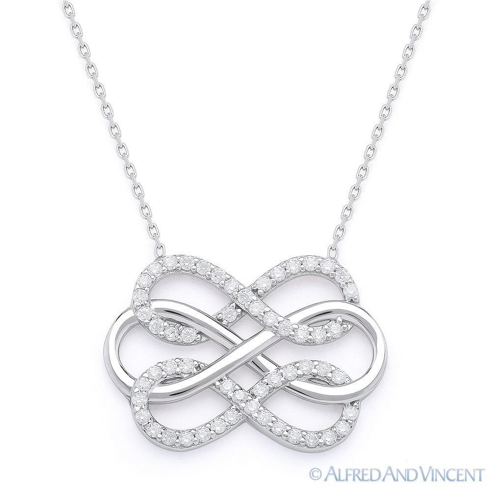 Triple-Infinity Charm Pendant Love Forever Sterling Silver & CZ Crystal ...