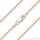 Moon Cut 2.3mm Ball Bead Chain Necklace Italy .925 Sterling Silver 14k Rose Gold Moon Cut 2.3mm Ball Bead Chain Necklace Italy .925 Sterling Silver 14k Rose Gold