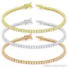 2.5mm Round Cut Cubic Zirconia CZ Crystal Tennis Bracelet in 925 Sterling Silver 2.5mm Round Cut Cubic Zirconia CZ Crystal Tennis Bracelet in 925 Sterling Silver