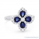 2.08 ct Pear-Shape Sapphire & Diamond Pave 18k White Gold Right-Hand Flower Ring 2.08 ct Pear-Shape Sapphire & Diamond Pave 18k White Gold Right-Hand Flower Ring