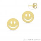 Smiley Face Emoji Children's Stud Earrings 14k Yellow Gold Baby / Infant Studs