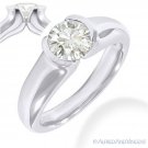 Round Cut Forever ONE D-E-F Moissanite 14k White Gold Solitaire Engagement Ring Round Cut Forever ONE D-E-F Moissanite 14k White Gold Solitaire Engagement Ring