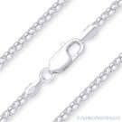 .925 Sterling Silver w/ Rhodium 3mm Popcorn Link Coreana Italian Chain Necklace .925 Sterling Silver w/ Rhodium 3mm Popcorn Link Coreana Italian Chain Necklace
