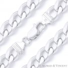 14mm Cuban / Curb Link Italian Chain Bracelet in Solid Italy 925 Sterling Silver