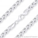 6mm Thick Wheat Link Italian Spiga Chain Bracelet in .925 Italy Sterling Silver 6mm Thick Wheat Link Italian Spiga Chain Bracelet in .925 Italy Sterling Silver