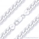 7.5mm Cuban / Curb Link Italian Chain Solid .925 Italy Sterling Silver Bracelet