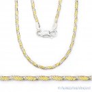 1.2mm 4-Side Snake Chain Necklace Italy .925 Sterling Silver w/ 14k Yellow Gold 1.2mm 4-Side Snake Chain Necklace Italy .925 Sterling Silver w/ 14k Yellow Gold