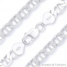 9mm Marina Mariner Pave Link Italian Chain Bracelet in 925 Italy Sterling Silver