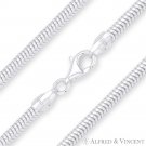 5mm G500 Flexible Snake Link Italian Chain Bracelet in 925 Italy Sterling Silver
