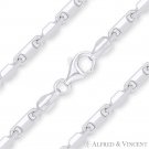 4mm Bar Bead Heshe Link Solid .925 Italy Sterling Silver Italian Chain Bracelet 4mm Bar Bead Heshe Link Solid .925 Italy Sterling Silver Italian Chain Bracelet