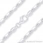 4mm Bar Bead Heshe Link Solid .925 Italy Sterling Silver Italian Chain Bracelet