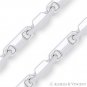 4mm Bar Bead Heshe Link Solid .925 Italy Sterling Silver Italian Chain Bracelet