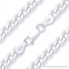 7mm Cuban / Curb Link Italian Chain Bracelet in Solid Italy .925 Sterling Silver