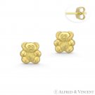 Teddy Bear Stamped Children's Stud Earrings 14k Yellow Gold Baby / Infant Studs Teddy Bear Stamped Children's Stud Earrings 14k Yellow Gold Baby / Infant Studs