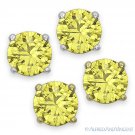 Round Cut Cubic Zirconia Faux Citrine .925 Sterling Silver 4-Prong Stud Earrings Round Cut Cubic Zirconia Faux Citrine .925 Sterling Silver 4-Prong Stud Earrings