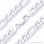 Solid Italy .925 Sterling Silver Figaro Link 9.1mm Men's Italian Chain Necklace