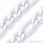 Solid Italy .925 Sterling Silver Figaro Link 9.1mm Men's Italian Chain Necklace