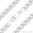5.5mm Rombo Italian Chain Double-Curb Link Bracelet in 925 Italy Sterling Silver 5.5mm Rombo Italian Chain Double-Curb Link Bracelet in 925 Italy Sterling Silver
