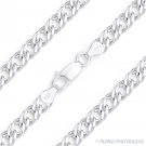 4mm Rombo Italian Chain Double-Curb Link Bracelet in 925 Italy Sterling Silver 4mm Rombo Italian Chain Double-Curb Link Bracelet in 925 Italy Sterling Silver