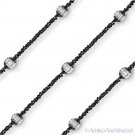 4mm Bead & 1.5mm Roc Link Chain Bracelet in 925 Sterling Silver w/ Black Rhodium 4mm Bead & 1.5mm Roc Link Chain Bracelet in 925 Sterling Silver w/ Black Rhodium
