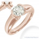 Round Cut Forever ONE D-E-F Moissanite 14k Rose Gold Solitaire Engagement Ring Round Cut Forever ONE D-E-F Moissanite 14k Rose Gold Solitaire Engagement Ring