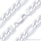 11mm Figaro Figaroa Link Italian Chain Bracelet Solid Italy .925 Sterling Silver
