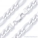 9.1mm Figaro Figaroa Link Italian Chain Bracelet Solid Italy 925 Sterling Silver 9.1mm Figaro Figaroa Link Italian Chain Bracelet Solid Italy 925 Sterling Silver