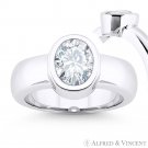 Forever Classic Oval Cut Moissanite Solitaire Engagement Ring in 14k White Gold