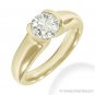 Round Cut Forever ONE D-E-F Moissanite 14k Yellow Gold Solitaire Engagement Ring