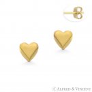 Heart Charm 6mm x 6mm 14k Yellow Gold Stud Earrings Baby Infant Children's Studs