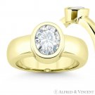 Forever Classic Oval Cut Moissanite Solitaire Engagement Ring in 14k Yellow Gold