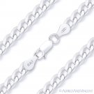 3.7mm Cuban / Curb Link Italian Chain Solid .925 Italy Sterling Silver Bracelet