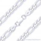3.7mm Figaro Figaroa Link Italian Chain Bracelet Solid Italy 925 Sterling Silver