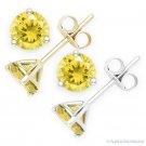 Faux Citrine Round Cut CZ Crystal Martini Stud Earrings in .925 Sterling Silver Faux Citrine Round Cut CZ Crystal Martini Stud Earrings in .925 Sterling Silver
