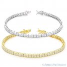 Princess Cut Cubic Zirconia CZ Crystal .925 Sterling Silver 4mm Tennis Bracelet Princess Cut Cubic Zirconia CZ Crystal .925 Sterling Silver 4mm Tennis Bracelet