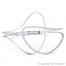0.88 ct Round Cut Diamond Pave Fancy-Open-Loop Bangle Bracelet in 18k White Gold 0.88 ct Round Cut Diamond Pave Fancy-Open-Loop Bangle Bracelet in 18k White Gold