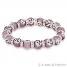Venetian Lampwork Murano Glass Bead Smiley-Face Beaded Stretch Bracelet Purple Venetian Lampwork Murano Glass Bead Smiley-Face Beaded Stretch Bracelet Purple