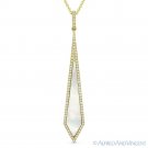 0.72ct Mother of Pearl & Diamond Pave 14k Yellow Gold Stiletto Necklace Pendant 0.72ct Mother of Pearl & Diamond Pave 14k Yellow Gold Stiletto Necklace Pendant