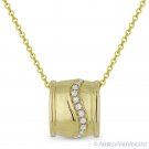 0.06ct Round Cut Diamond 14k Yellow Gold Sliding Pendant & Cable Chain Necklace 0.06ct Round Cut Diamond 14k Yellow Gold Sliding Pendant & Cable Chain Necklace