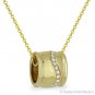 0.06ct Round Cut Diamond 14k Yellow Gold Sliding Pendant & Cable Chain Necklace