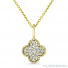 0.17 ct Round Cut Diamond 14k Yellow Gold 4-Leaf Flower Charm Pendant & Necklace 0.17 ct Round Cut Diamond 14k Yellow Gold 4-Leaf Flower Charm Pendant & Necklace
