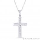 0.27ct Diamond Cross Charm 18k White Gold Crucifix Pendant w/ 14k Chain Necklace 0.27ct Diamond Cross Charm 18k White Gold Crucifix Pendant w/ 14k Chain Necklace