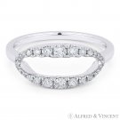 0.13 ct Round Diamond Open-Oval Band Right-Hand Statement Ring in 14k White Gold 0.13 ct Round Diamond Open-Oval Band Right-Hand Statement Ring in 14k White Gold