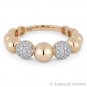 0.31ct Diamond Pave & Ball 14k Rose Gold Stackable Band Right-Hand Fashion Ring