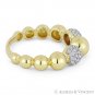 0.32ct Diamond Pave & Ball Stackable Band 14k Yellow White Gold Right-Hand Ring